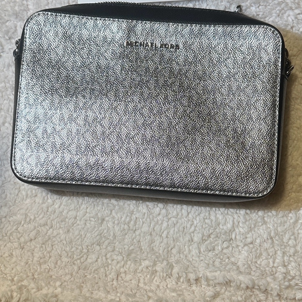 Michael Kors Metallic Silver and Black Bag